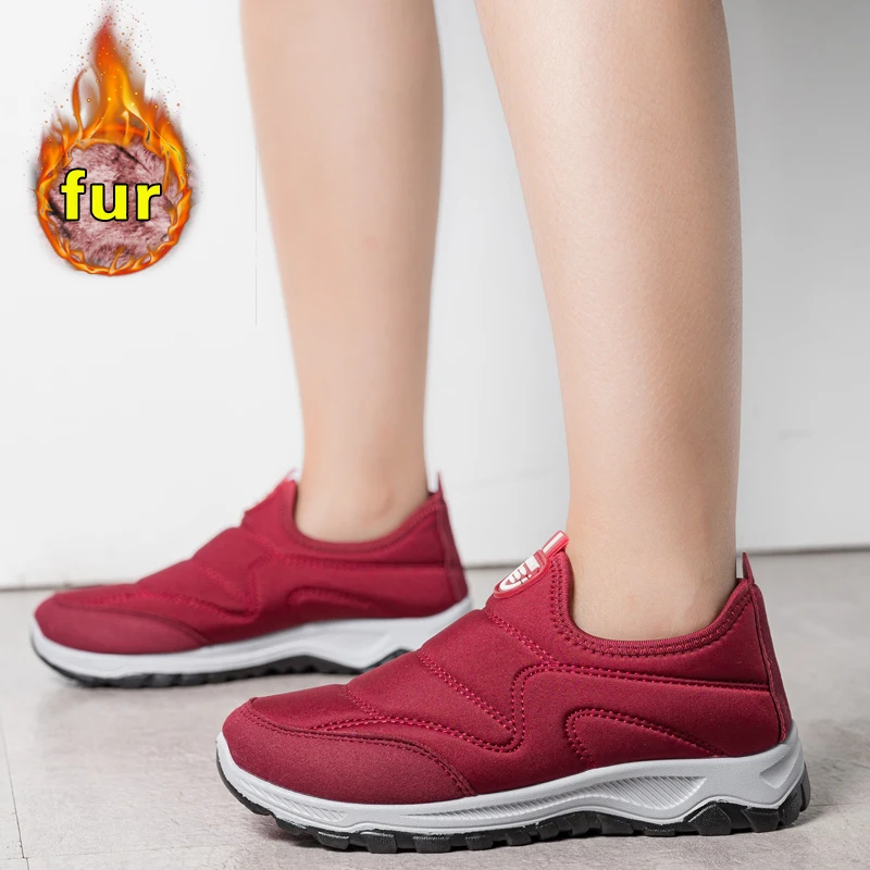 Botas de nieve impermeables para Mujer, Botas de felpa de invierno, botines cálidos, zapatillas de deporte para invierno