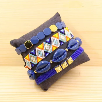 

BLUESTAR Bracelet set For Women MIYUKI Shell colorful Bracelets set Femme Crystal miyuki Jewelry Woman Handmade Loom Beads