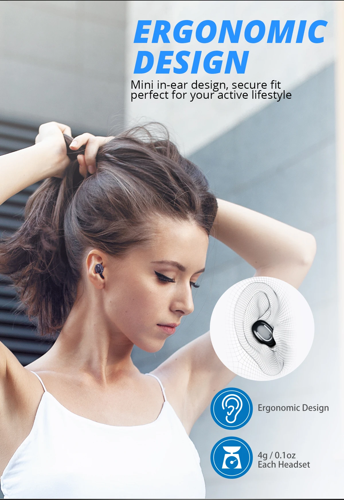 FONKEN Bluetooth беспроводные наушники USB зарядка портативный Bluetooth наушник с микрофоном одиночный наушник для мобильного телефона