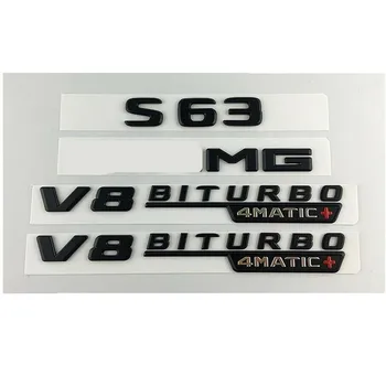 

Black S63 for AMG V8 BITURBO 4MATIC+ Trunk Fender Badge Emblems for Mercedes Benz