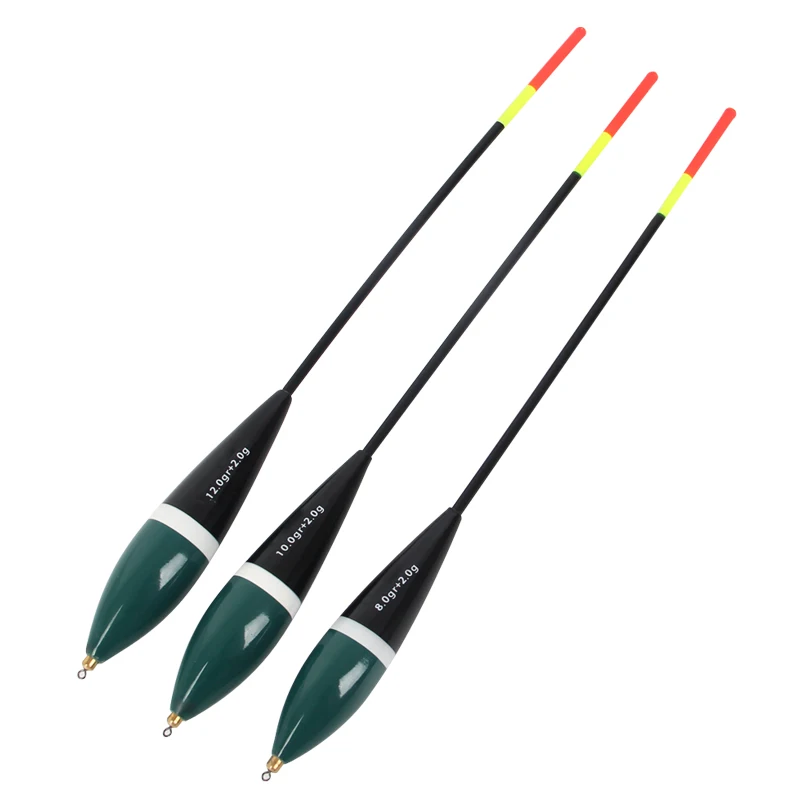 Topline8+2g 10+2g 12+2g Floatage Fishing Float Set Mixed Size Carp Fishing  Peche Accessories Barguzinsky Wood Material Long Tail