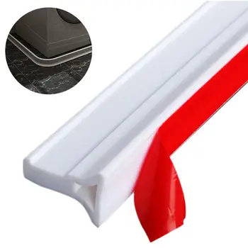 

50-120cm Home Bathroom Kitchen Sealed Adhesive Flexible Rubber Shower Barrier Water Stopper Durable Practical Bathroom supplies