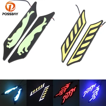

POSSBAY DRL LED Daytime Running Light COB 12V Waterproof External Lamp Leopard shape/Spike/Flame Type Auto Car Driving Lights