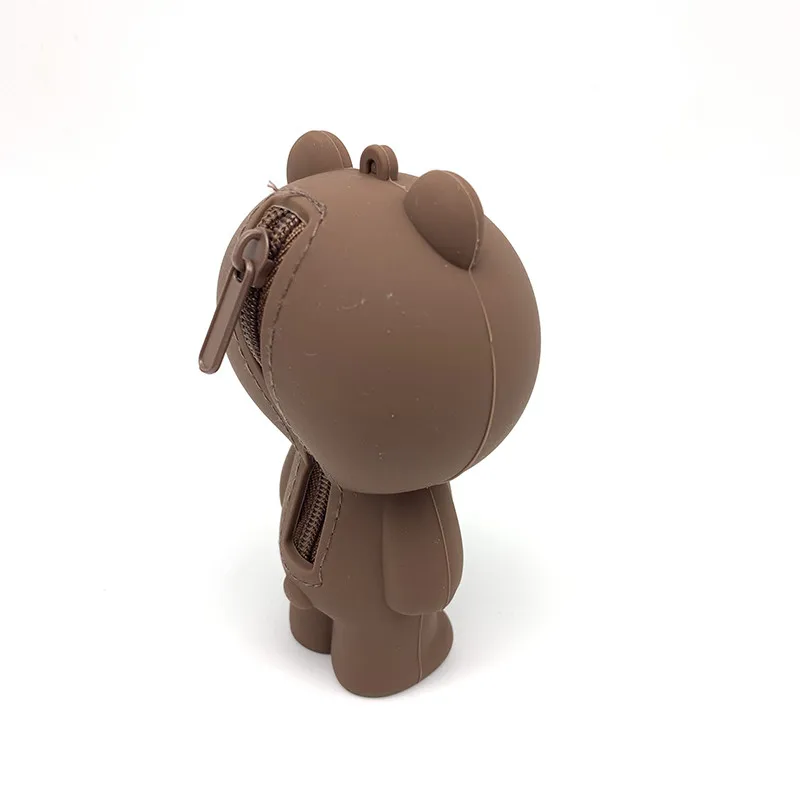 Korean 3D Silicone Cartoon Bear Container Box Earphone Bag Baby Kids Toys Storage Headphone Mini Coin Purse Cute Keychain Pouch