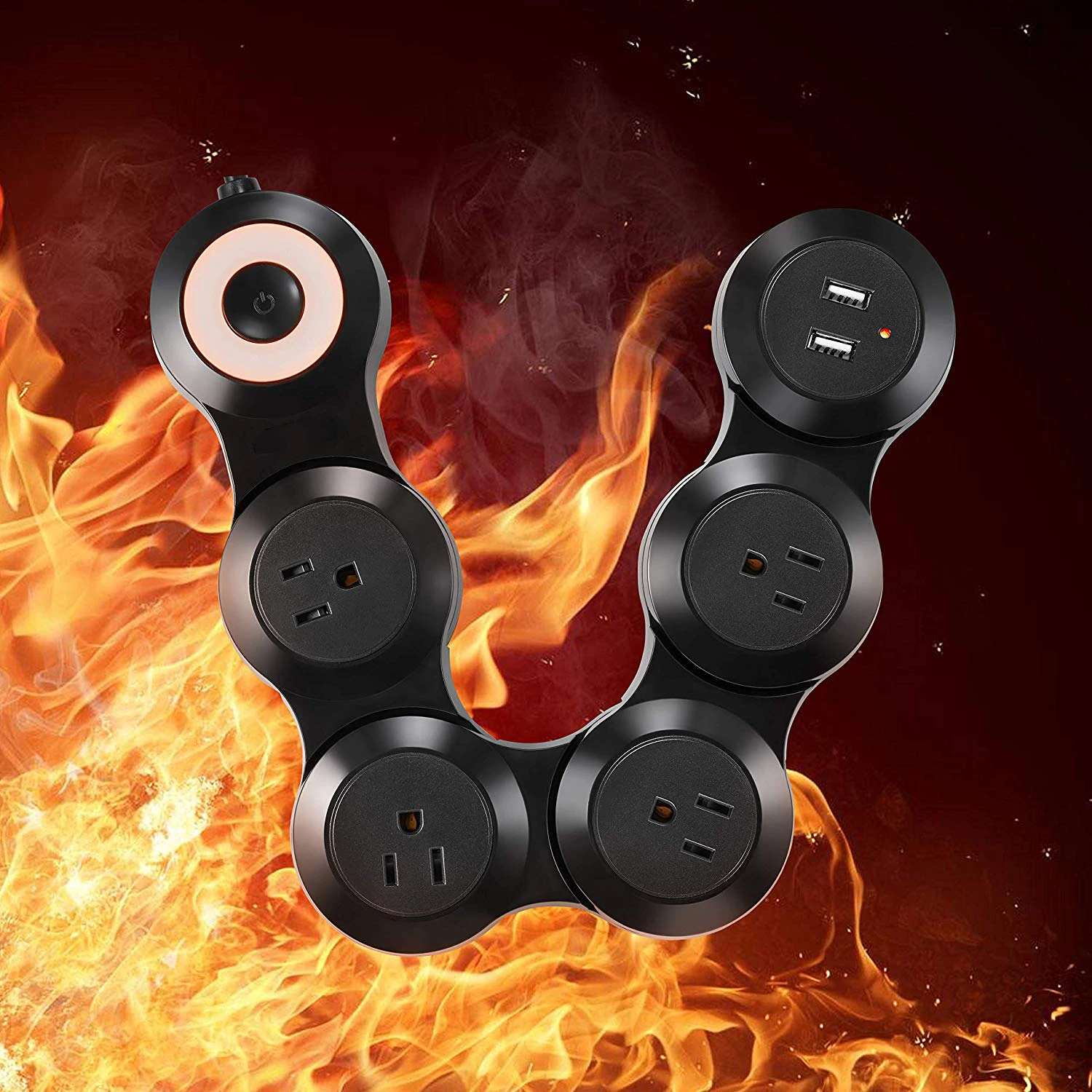 Сетевой блок с 4 выходами, двумя портами usb, гибкий, многофункциональный, складной, поворотный, умный, USB, США, розетка, 10А, кнопка включения и выключения