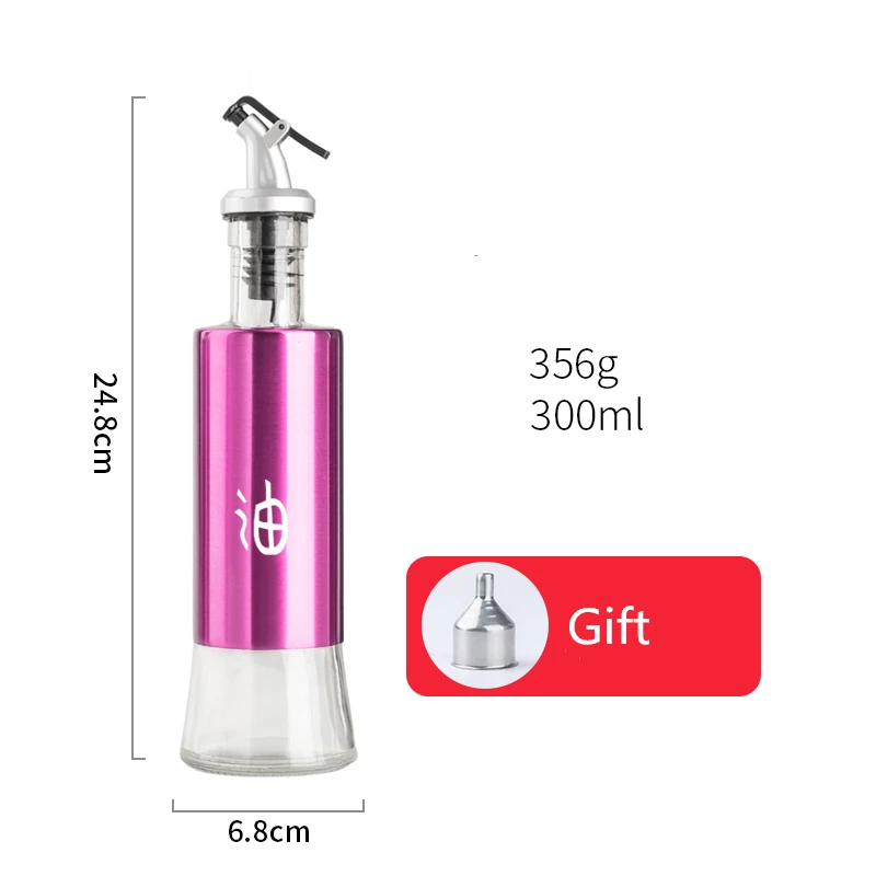 200/300ML Pro Cooking Seasoning Bottle Dispenser Sauce Bottle Kitchen Storage Bottles for Oil and Vinegar Olive bottle Container - Цвет: 16
