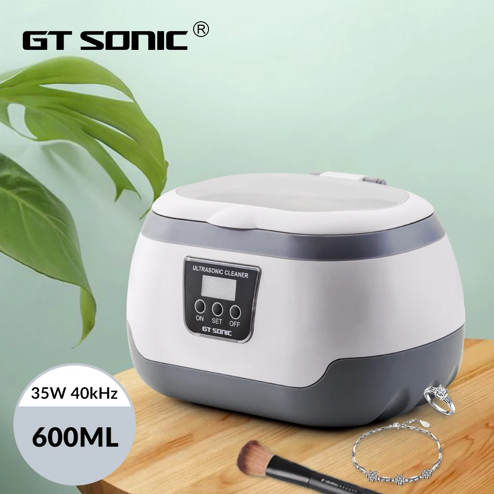 GTSONIC VGT-800 Ultrasonic Cleaner 600ml 35W para collar Pendientes Pulseras Dentaduras Hogares Baños de ultrasonidos