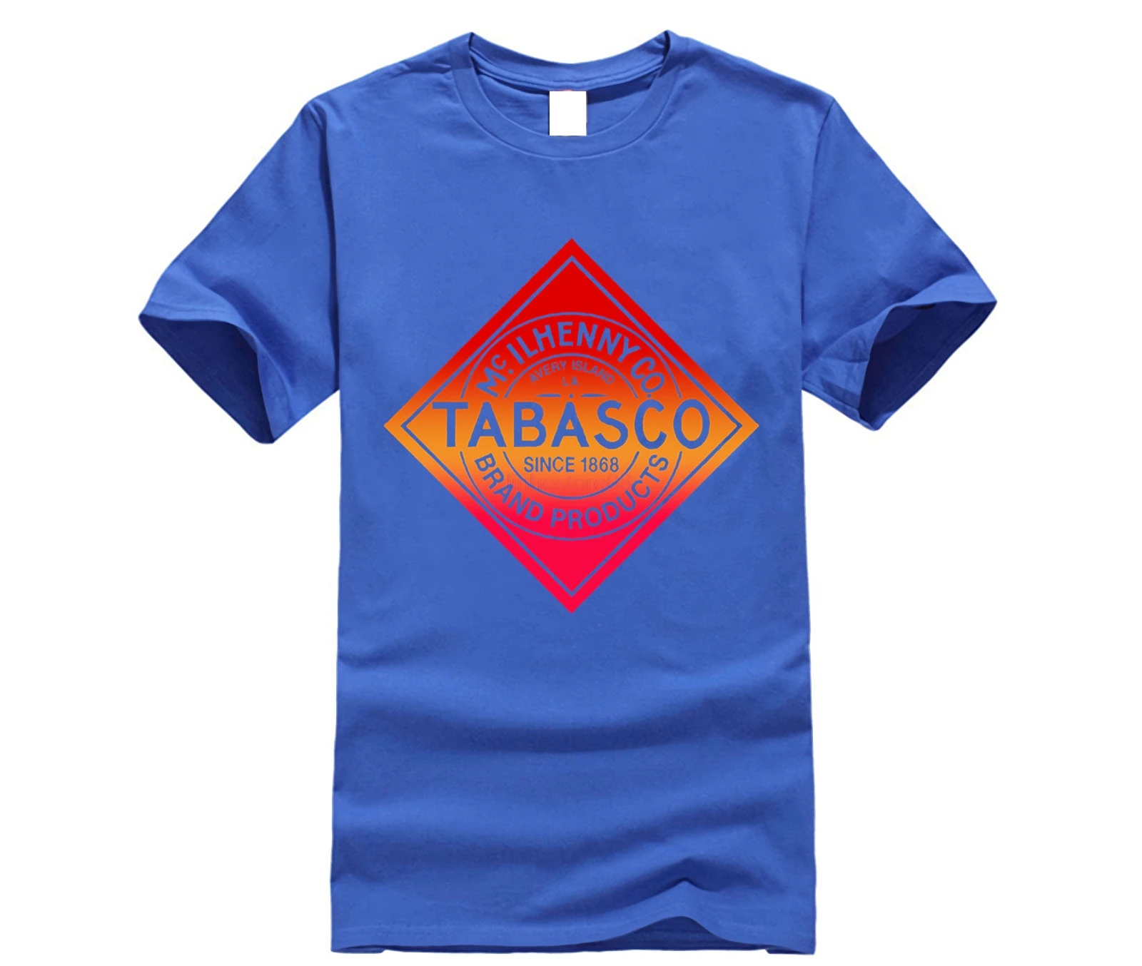 Мужская забавная футболка Tabasco повседневная хлопковая Футболка с принтом в виде