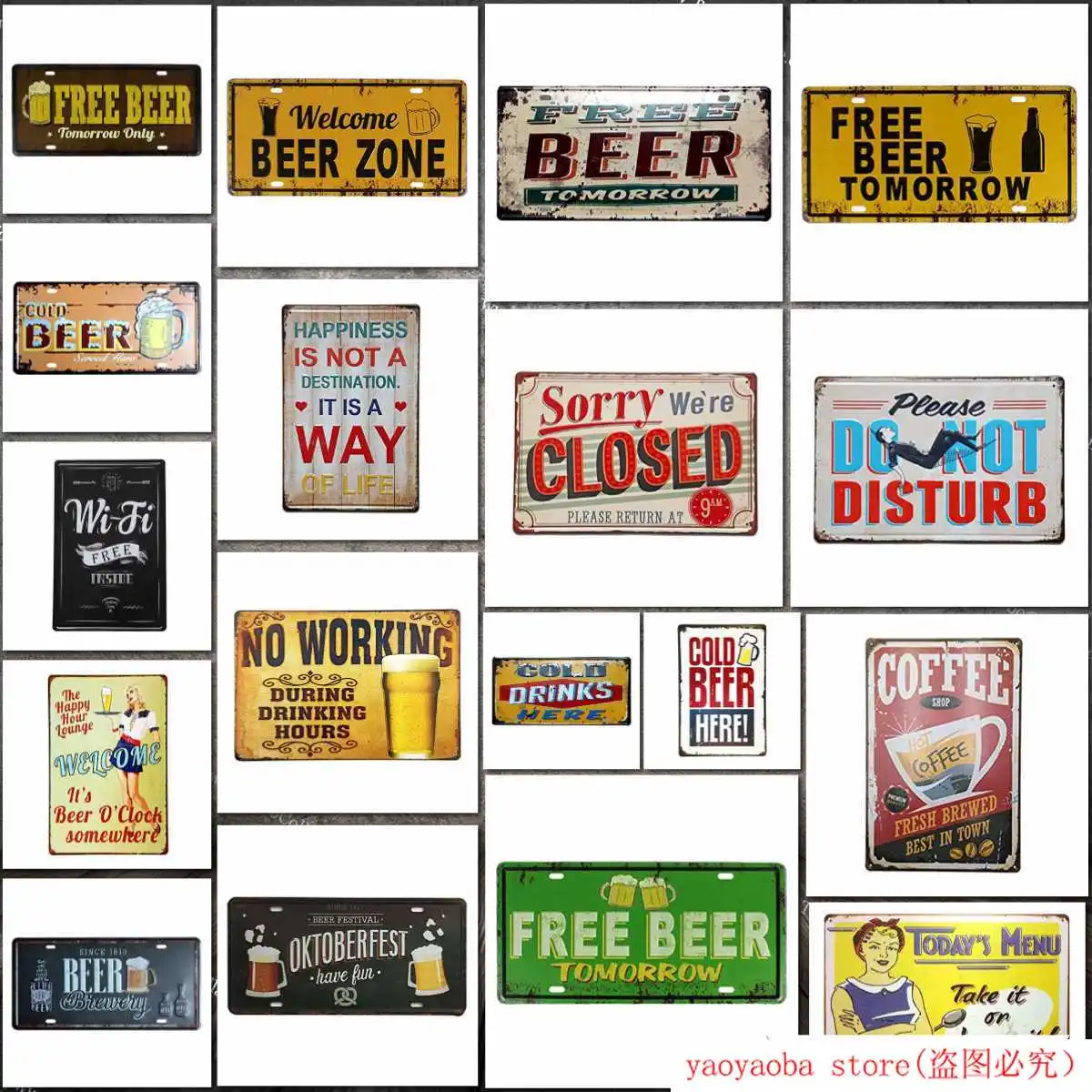 Vintage Metal Coffee Sign Fresh Brewed Best in Town Tin Plaque Wall Decor Art Crafts Painting Board | Дом и сад