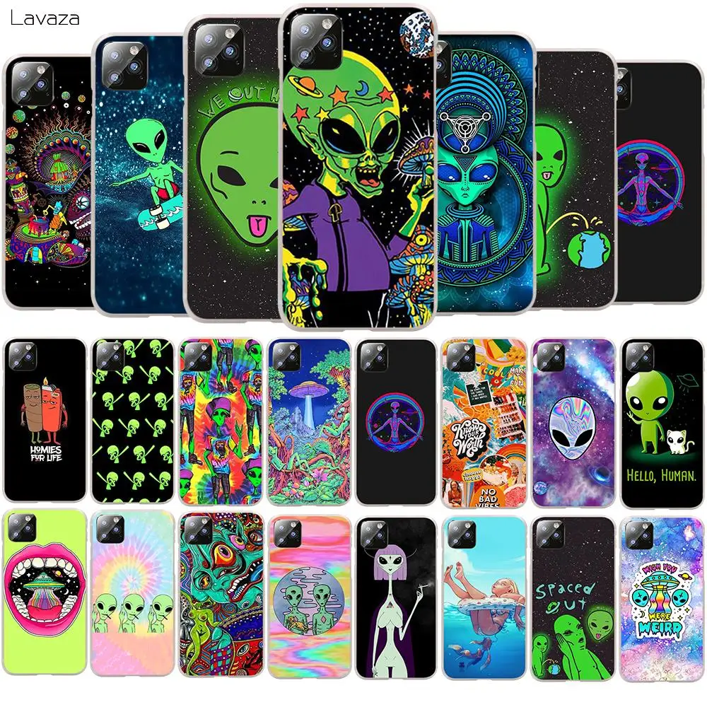 Trippy Tie Dye Peace Alien Hard Phone Case For Apple Iphone 11 Pro Cover For Iphone 11 Pro Max Cases Half Wrapped Cases Aliexpress