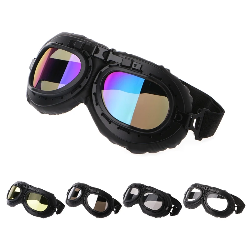 

Motorcycle Helmet Soft Goggles Vintage Pilot Biker Glasses Protective Gear Gafas