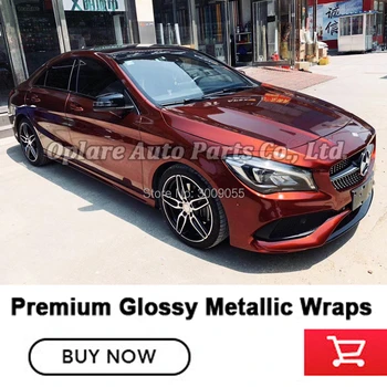 

Premium Glossy Metallic Vehicle wrapping rust red wrapping film Car wrapping paper good Self adhesive