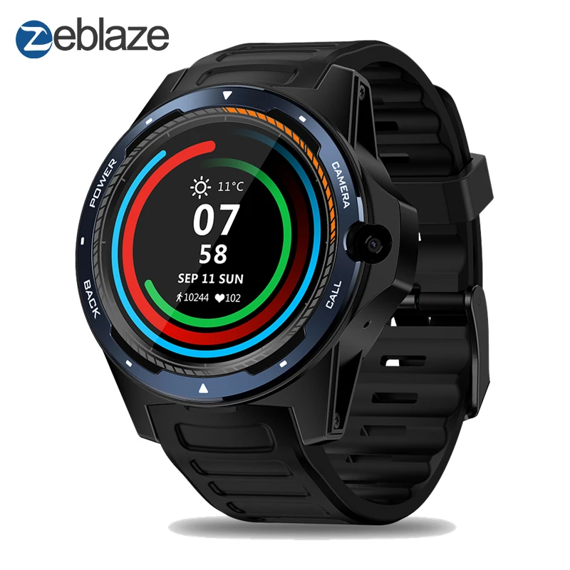 Смарт-часы Zeblaze THOR 5 с двойным чипсетом, 4G, LTE, 8 Мп, фронтальная камера, 2G+ 16 Гб ПЗУ, wifi, gps, 1,39 дюйма, AMOLED, умные часы, телефон
