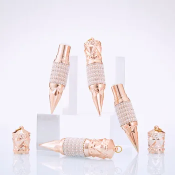 

10/50pcs 5ml Empty Lipstick Tube Container Radish Ding Crown with Diamond DIY Empty Lip balm Bottle Cosmetic packing