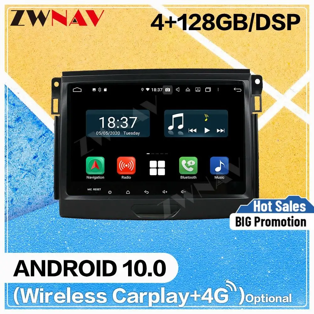 128G Carplay Android 10 автомобильный dvd-плеер с экраном для Ford Everest Ranger T7 2015 2016 2017 BT GPS Navi Auto
