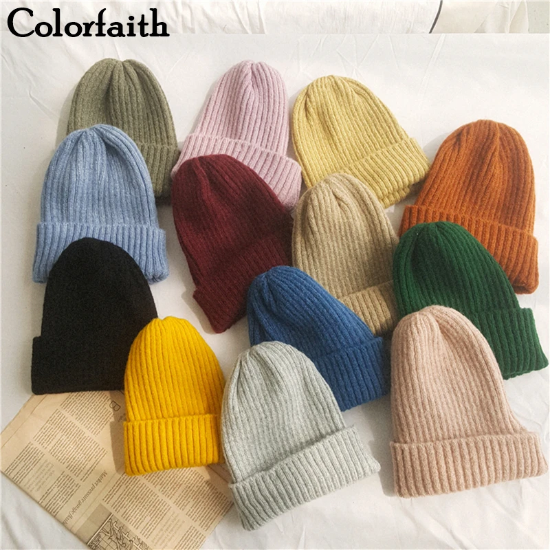 Colorfaith 2021 новинка осень зима женские шапки бини вязаная шапка теплая красивая