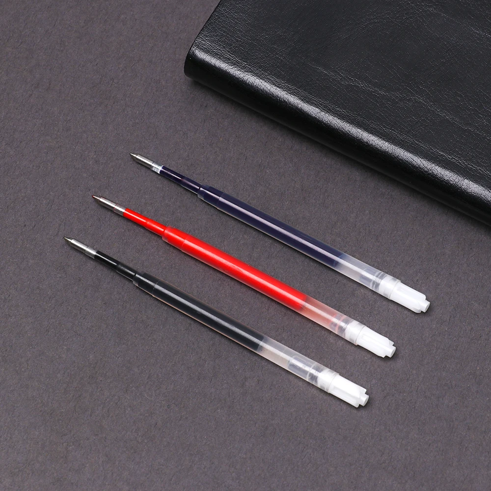 5 шт./лот черные, голубые чернила, гелевая ручка, заправка, замена для металлического пресса, вращающиеся нейтральные заправки 0,5 мм, школьные принадлежности