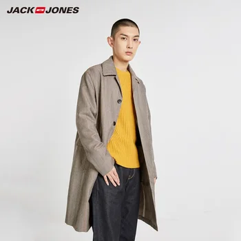 

JackJones Autumn Men's Fashion Check Long Casual Coat Jacket style 218321577