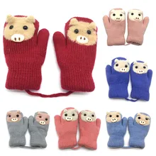 REAKIDS, новые детские перчатки, зимние толстые детские варежки, теплые шерстяные детские варежки, Хлопковые вязаные детские перчатки, варежки для мальчиков и девочек