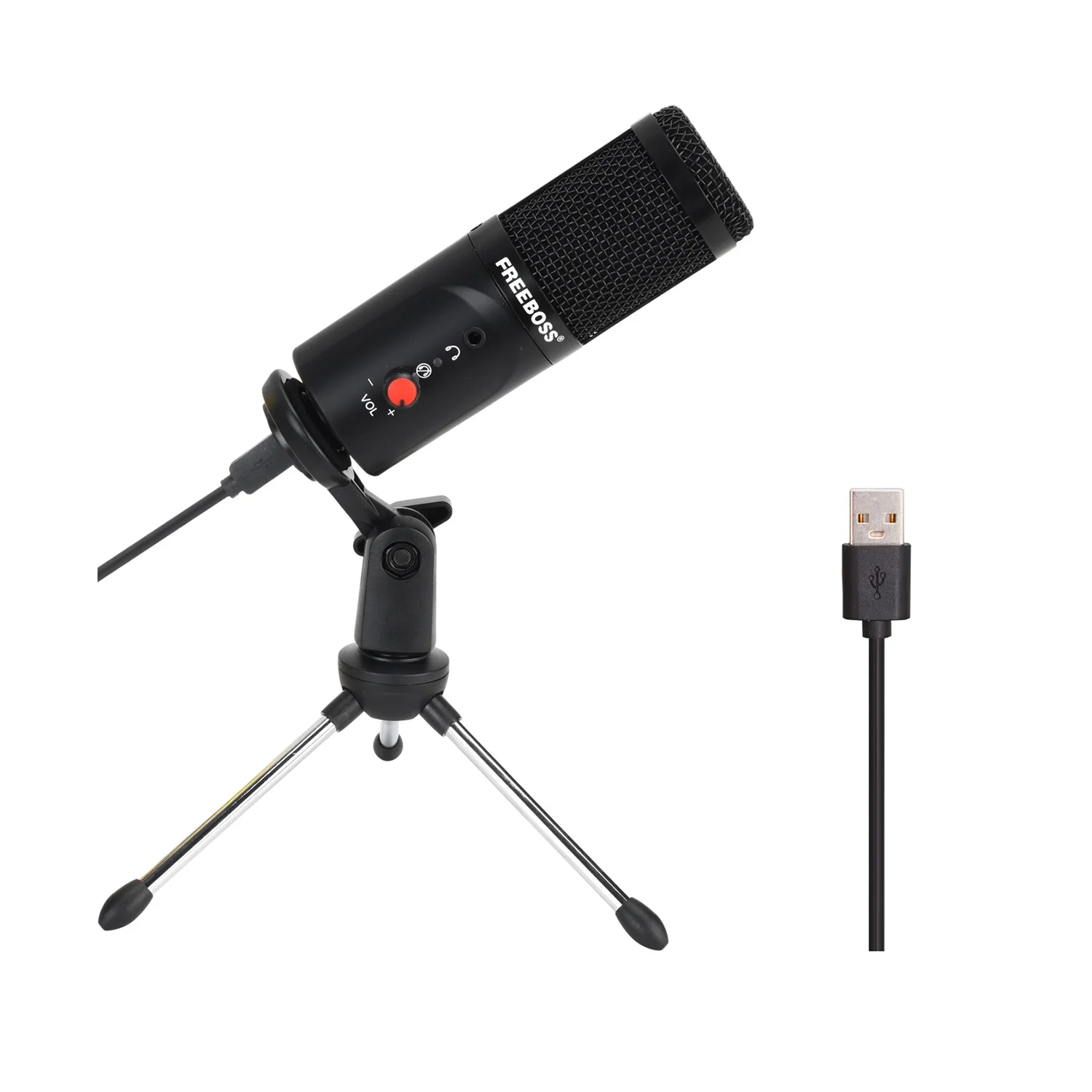 Usb Microphone Condenser D80 Recording Stand Ring Light Pc Karaoke   - Microphones - Aliexpress