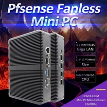 Процессор EGlobal fanless Pfsense, мини-ПК Linux J1900 4 ядра Nano Itx 4* Intel WGI211AT Gigabit RJ45 сетевой брандмауэр маршрутизатор сервер безопасности