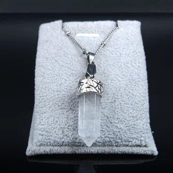 Collar moderno de acero inoxidable con cristales blancos para hombre y mujer, gargantilla de Color plateado, joyería para mujer, 2021