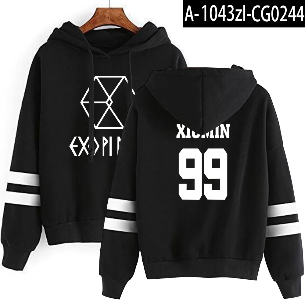 EXO толстовка с капюшоном корейский эксклюзивный стиль толстовки с длинными рукавами женская модная повседневная зимняя теплая Кепка, толстовка S-2XL - Цвет: 1