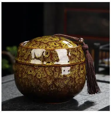 Китайский стиль керамический s заварочный чайник Celadon керамическая герметичная банка кухонный резервуар для хранения кофейник домашний деликатный декоративный кувшин ZL329 - Цвет: Цвет: желтый