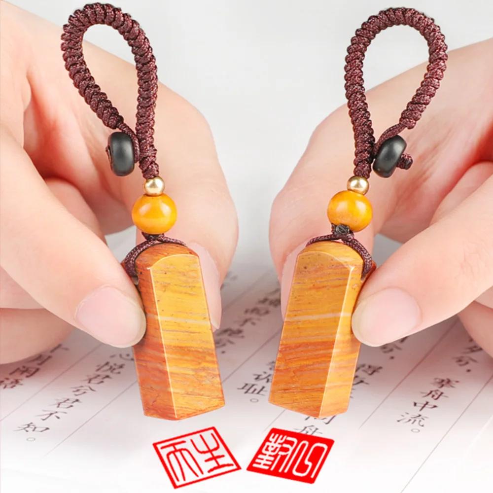 

2pcs Stone Keychain Name Seals Pendant Gift For Girlfriend Valentine Christmas New Year Gifts Custom Diary Signature Stamps
