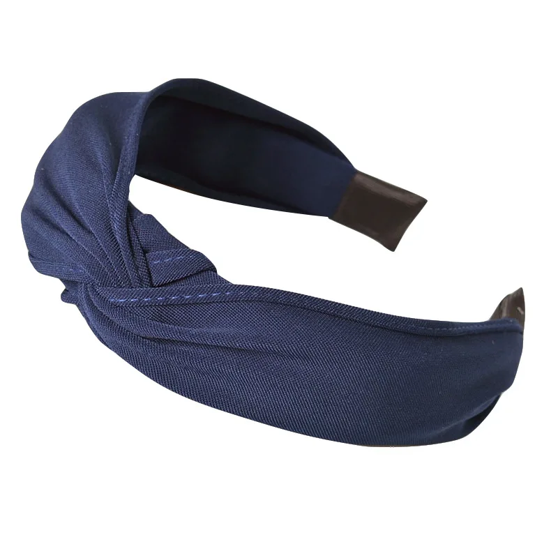 Korean-style INS Online Celebrity Face Wash Large Rims Knot Cross Hair Bands Fabric Solid Color Versatile Headdress Headband Wom