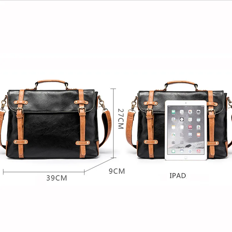 Мужской портфель кожаные сумки через плечо винтажные деловые и Офисные Сумки