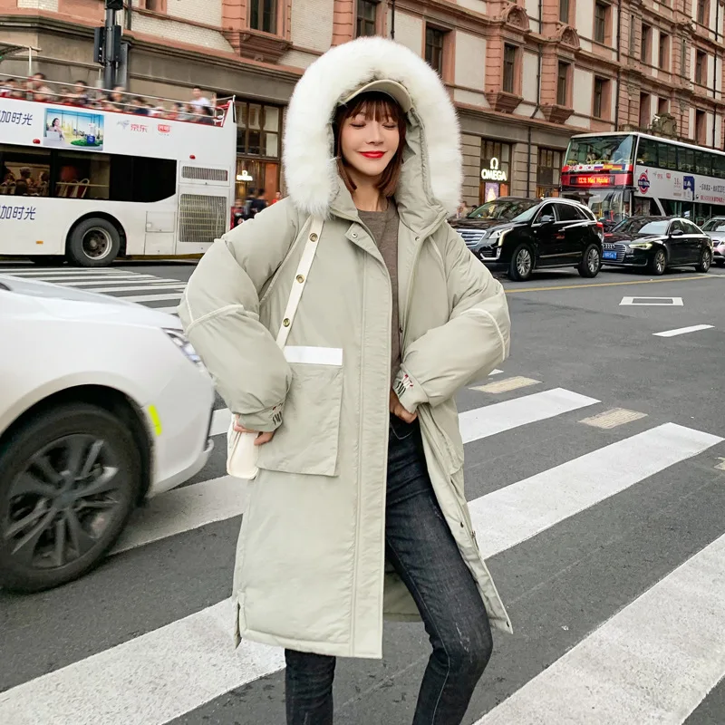 

Cotton-padded Clothes Women's Mid-length Students Loose Thick Cotton-padded Jacket 2019 Winter New Style Korean-style over-the-K