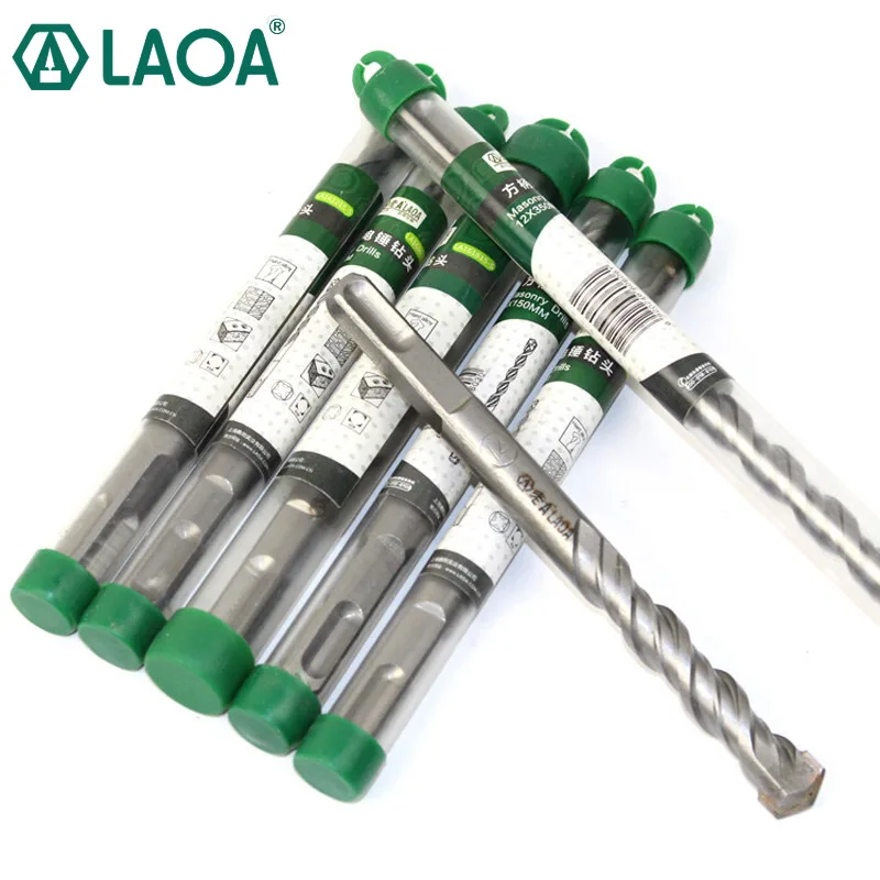 LAOA 1pcs Electric Drill bits Two Pin Two Slot Square/Round Impact Hammer Drill Bit for Drilling Wall Concrete