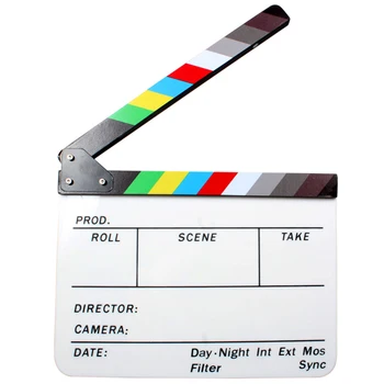 

Acrylic Clapboard Director Film Movie Clapper Board Slate 9.6 * 11.7" with Color Sticks