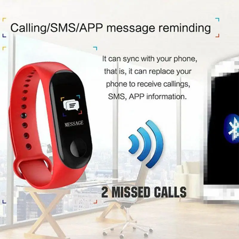 M3 smart bracelet outdoor sports blood pressure monitoring step with smart belt heart rate activity tracker fitness smart watch