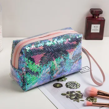 

Makeup bag Fashion Clutch Bag Women Cosmetic Bag Dropshipping Phone Bag Cheap 2020 Sequins Lady Makeup bag Large Capacity