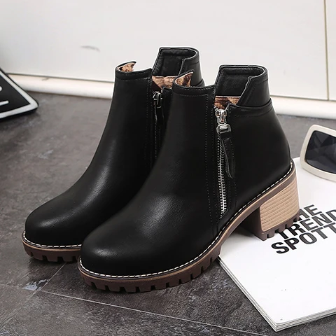 

Big Size 9 10 11 boots women shoes martin boots for women ladies boots shoes woman winter Side zipper pendant decoration