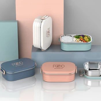 

Lunch Box Partition Leak-proof Lunch Box Student Children Lunch Box Microwave Oven Food Box 780ml Stainless Steel 304