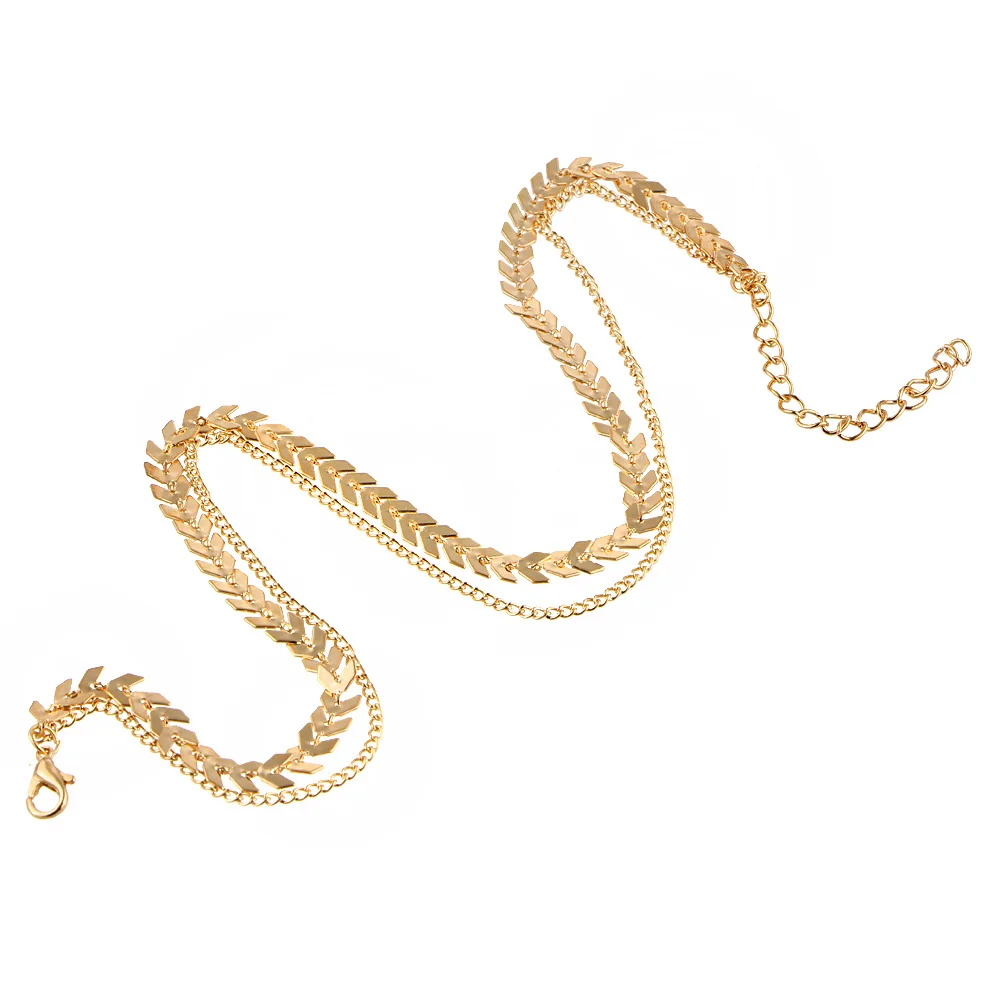 Богемное многослойное колье Подвеска Ожерелье s для женщин Мода Золотой геометрический Шарм ожерелье в виде цепи, ювелирные изделия Прямая