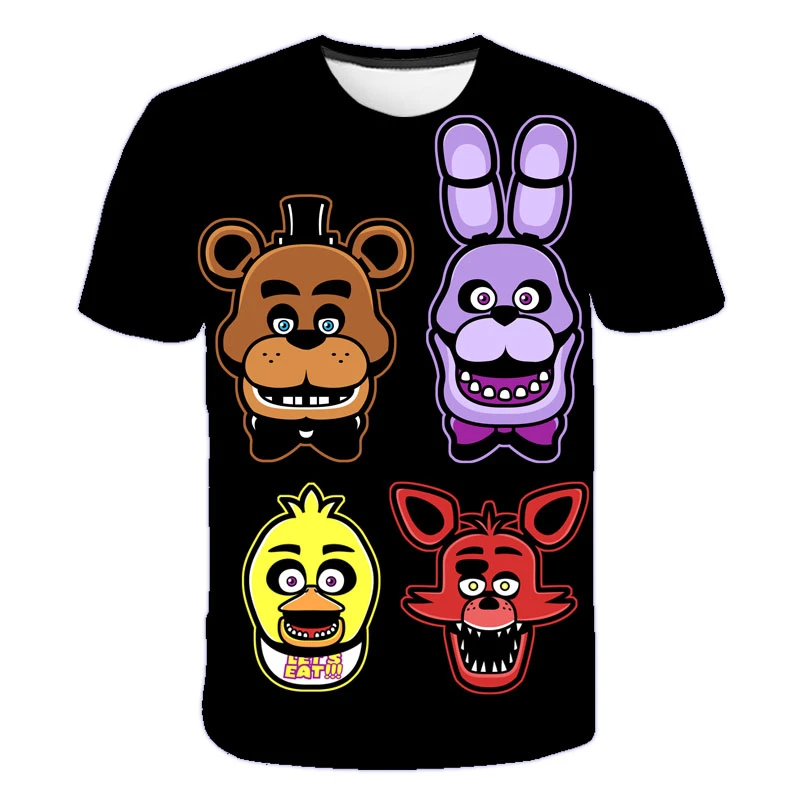 2020 Summer Short Sleeve fnaf T-Shirts 4-14Y Kids T Shirts Boys Clothing Children's Clothes Tops 3d print cute girls tshirt t shirt the child