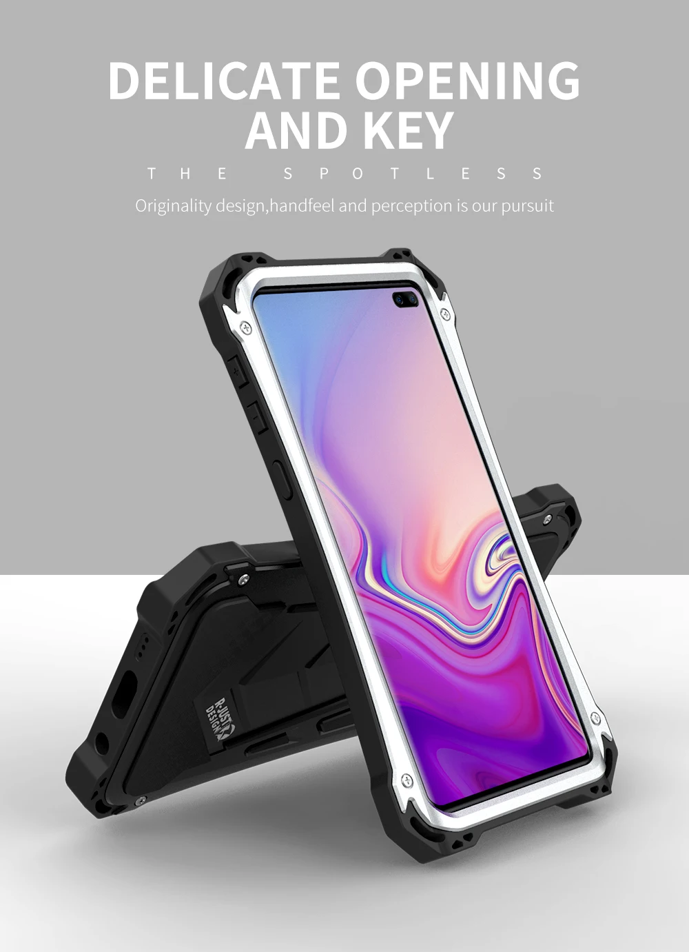 R-Just бронированный элемент Дизайн чехол для samsung Galaxy S10 S10 Plus алюминиевый силиконовый военный, повышенная нагрузка чехлы для телефонов