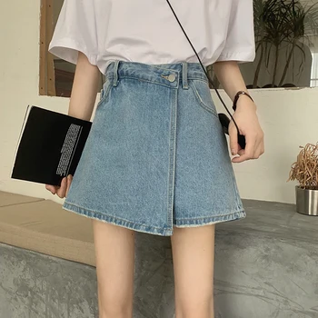 

Shorts For Under Skirt 2020 Summer New Arrival Korean Style High Waist Women's Denim Shorts Jeans Pockets Ladies Jeans Short
