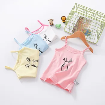 

Baby Girls Vest Cartoon Rabbit Printed Cotton Kids Camisole Children Multicolor Undershirts Tops Summer Singlet Teenager Tanks
