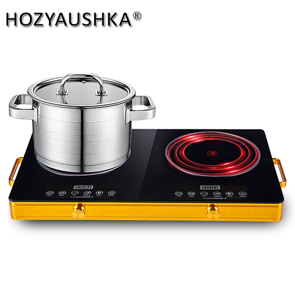 Electric stove boiler High-power rapid heating double-head electric ceramic stove knob control suitable for any high-temperature cookware