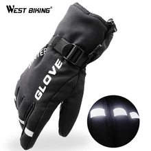 WEST BIKING водонепроницаемые перчатки для катания на лыжах зимние ветрозащитные перчатки для сноуборда унисекс перчатки для катания на лыжах Зимние перчатки для альпинизма мотоциклетные теплые перчатки