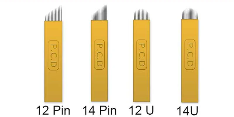 Иглы 300 шт Nano Agulhas Lamina несколько Para Flex 12U формы лезвия для тату руководство для tebori бровей ручка микроблейдинг иглы - Габаритные размеры: PCD