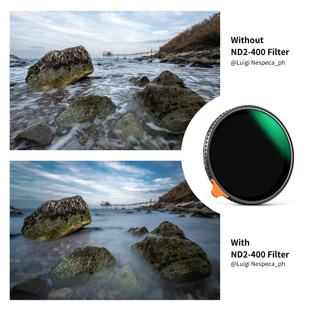 K&F Concept ND2 to ND400 Lens HD ND Filter Fader Easy to Variable Adjustable Neutral Density 49mm 52mm 58mm 62mm 67mm 77mm 82mm 3