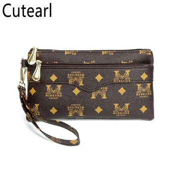 

Women's Wallets Fallow Long Wallets Design portable Ladies Double Zipper Clutch Bag Leather large capacity bags for women Purses