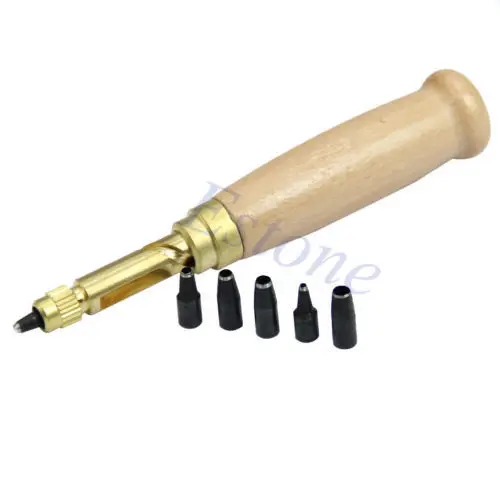 Big Discount Screw Hole Punch/Auto Leather Tool Book Drill 6 tip sizes 1.5,2,2.5,3,3.5,4mm