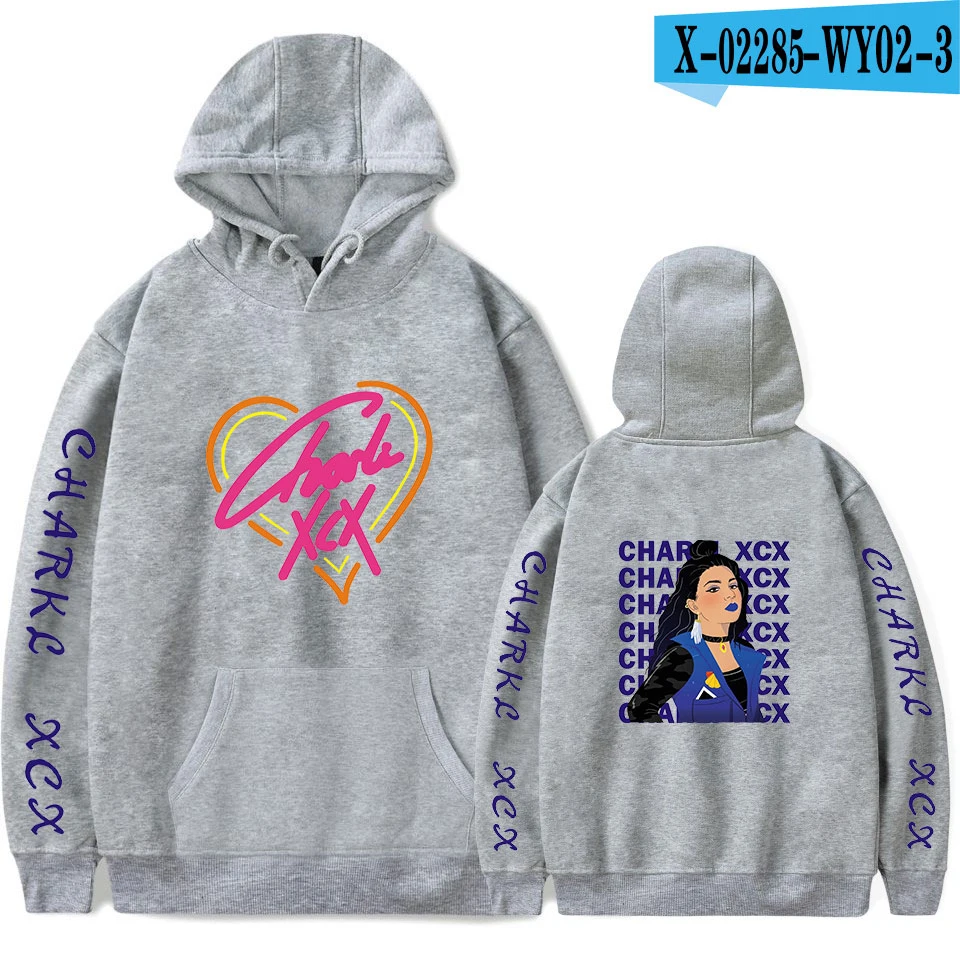 As picture Подходит Charli XCX толстовки для мужчин и женщин с горячей печатью Harajuku толстовки Charli XCX худи женские осенние пуловеры повседневные серые толстовки - Цвет: As picture